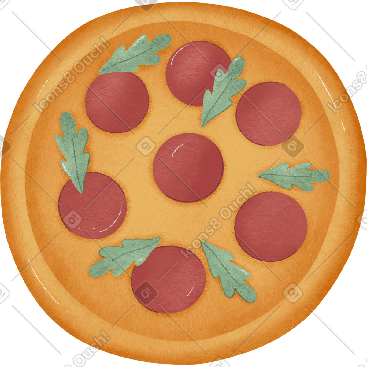 Ilustração de Pizza em no estilo Woolly para baixar em PNG, SVG