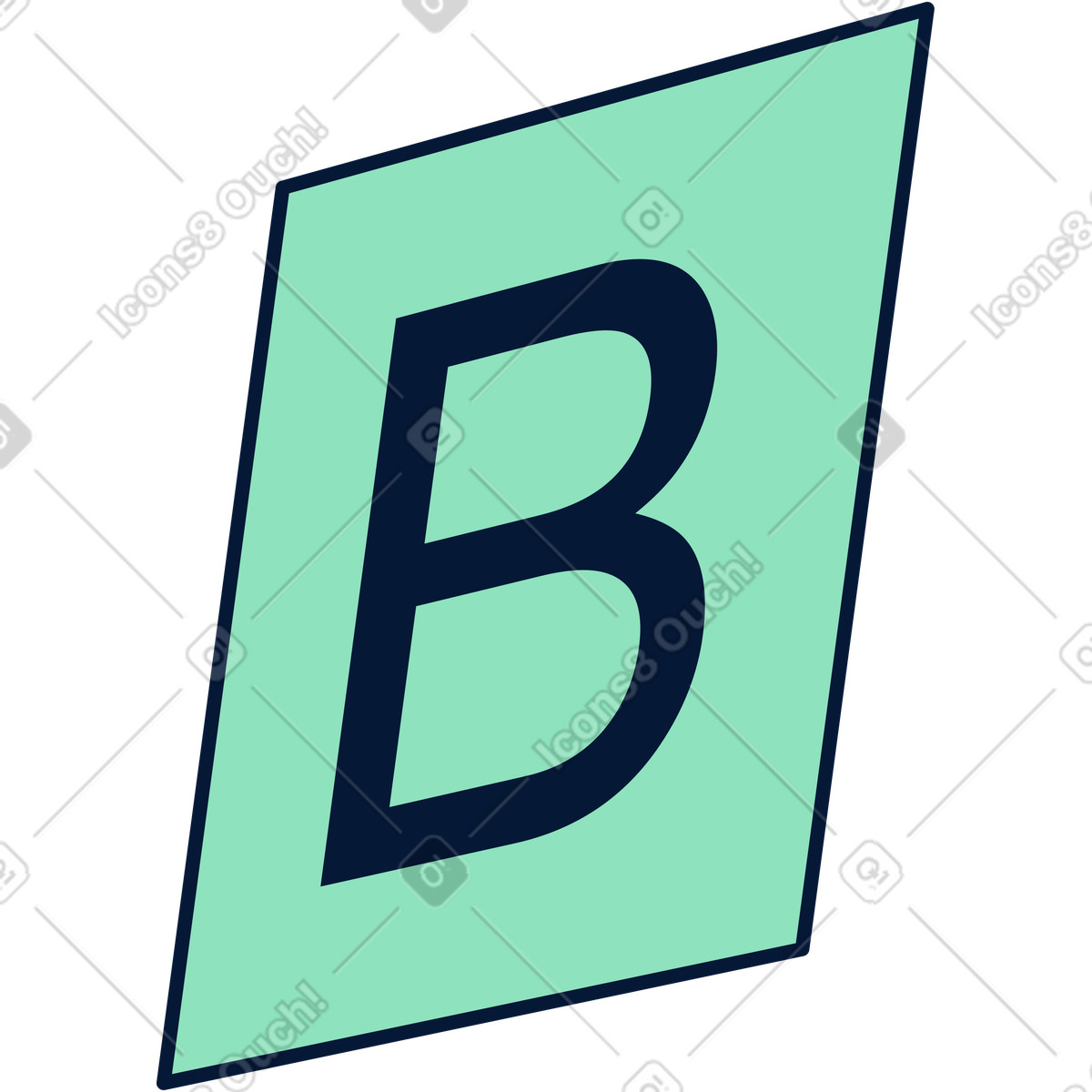 Illustration Lettre b dans un rectangle le style Neat à télécharger aux formats PNG, SVG