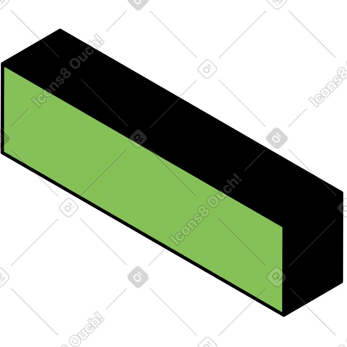 Isometric スタイルの マイナス記号のテキスト のイラストをPNG、SVG形式でダウンロード