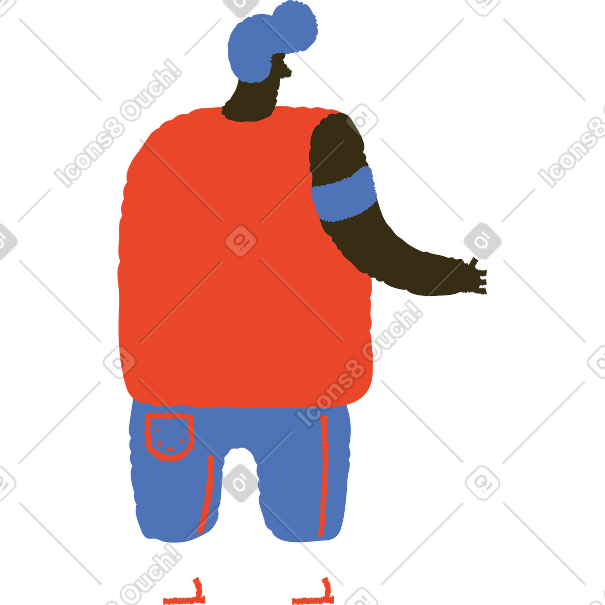 Man standing illustration in Bermuda style download in PNG, SVG