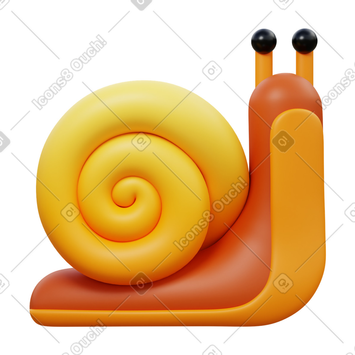 Snail-Illustration im 3D Fluency-Stil als Download in PNG, SVG