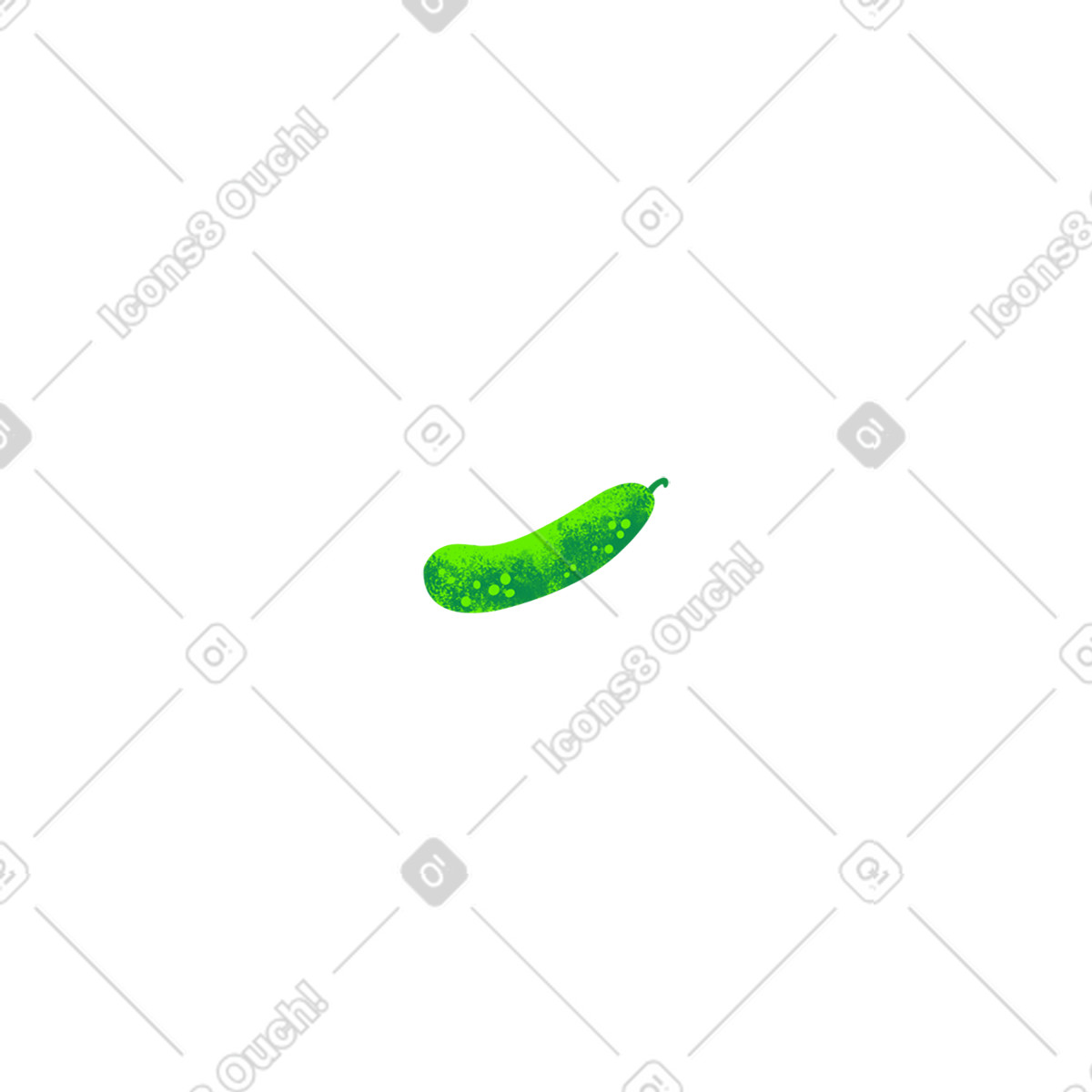 Green cucumber illustration in Flare style download in PNG, SVG