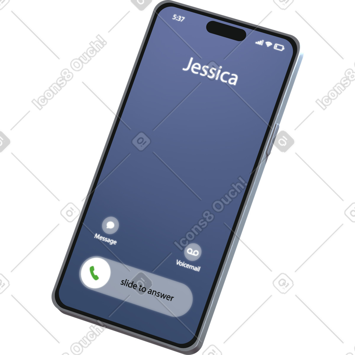 Props スタイルの Phone with incoming call のイラストをPNG、SVG形式でダウンロード