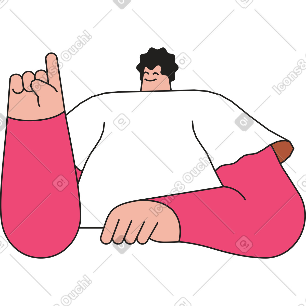 Ilustração de Menina levantou o dedo em no estilo Dazzle para baixar em PNG, SVG