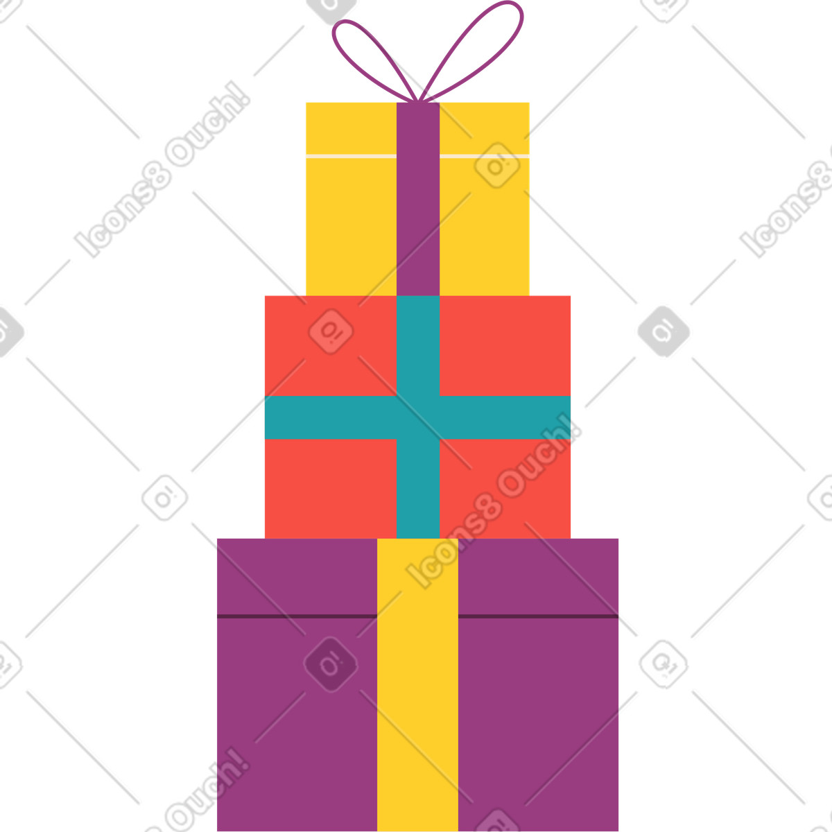 Many gift boxes illustration in Sammy style download in PNG, SVG