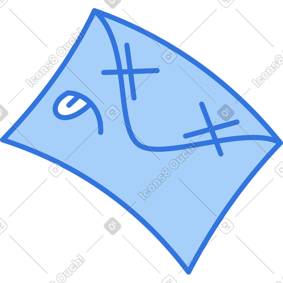 Ilustración Carta derrotada en estilo Sky a descargar en PNG y SVG