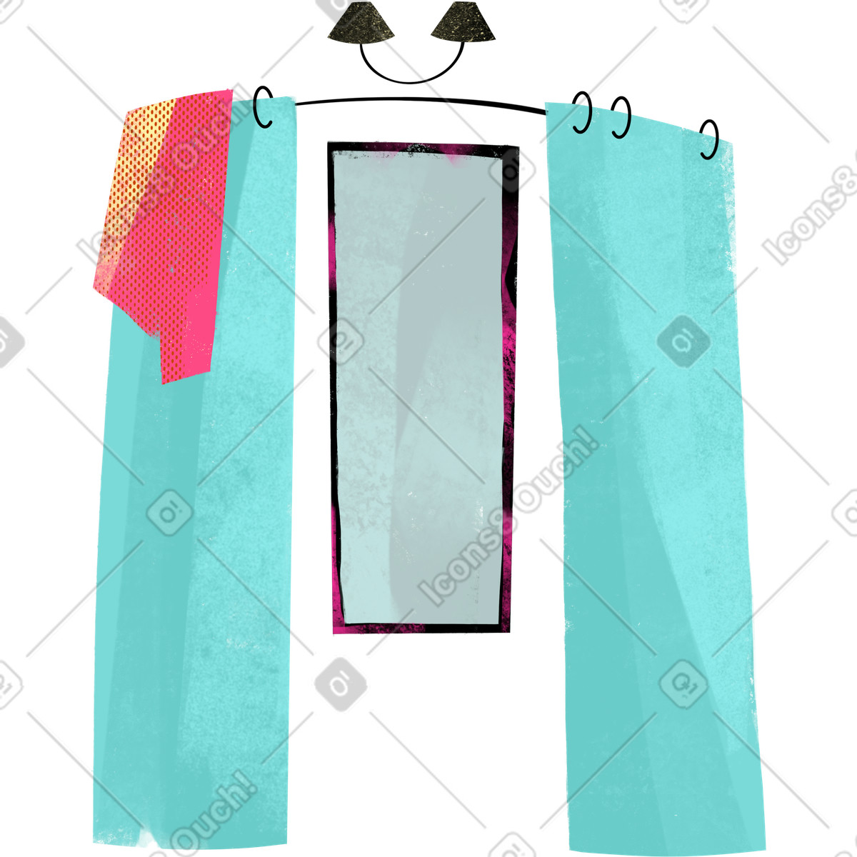 Umkleidekabine-Illustration im Fabulous-Stil als Download in PNG, SVG