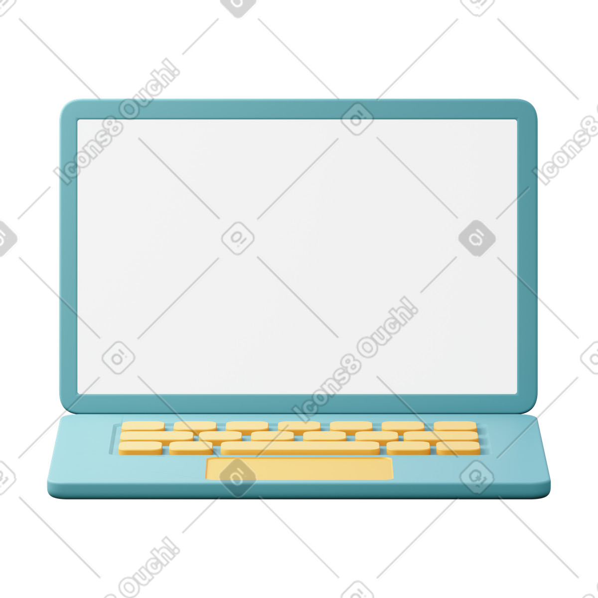 3D Sugary スタイルの Laptop のイラストをPNG、SVG形式でダウンロード