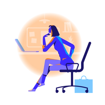 A woman sitting at a laptop - Worky style illustration