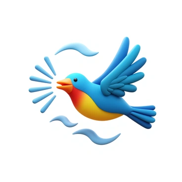 A small bird with colorful feathers flapping its wings vigorously. The bird is positioned in mid-air, facing directly into a powerful gust of wind. Its feathers are ruffled and a few are being blown back due to the force of the wind. The background features blurred elements, suggesting rapid movement and turbulence in the atmosphere. The bird's beak is open slightly, as if it's calling out or exerting effort against the wind.