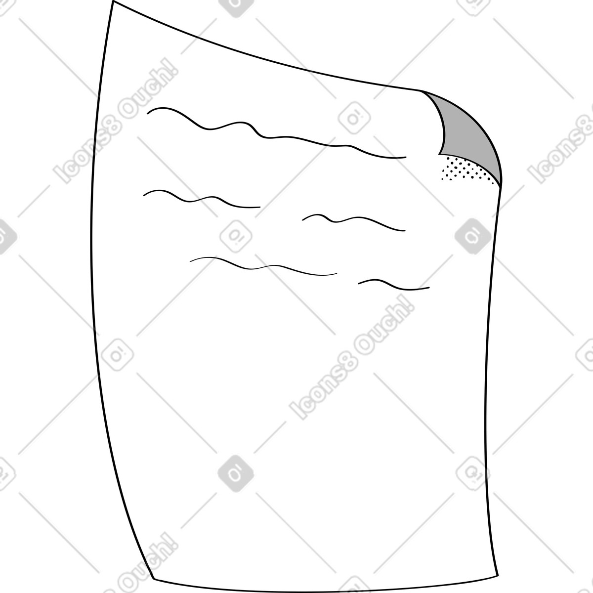 White sheet of letter with text illustrazione in stile Looney scarica in PNG, SVG