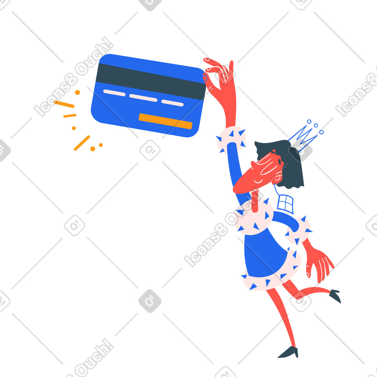 下载 Kingdom 风格的 使用信用卡付款的人 插画，支持 PNG、SVG 格式