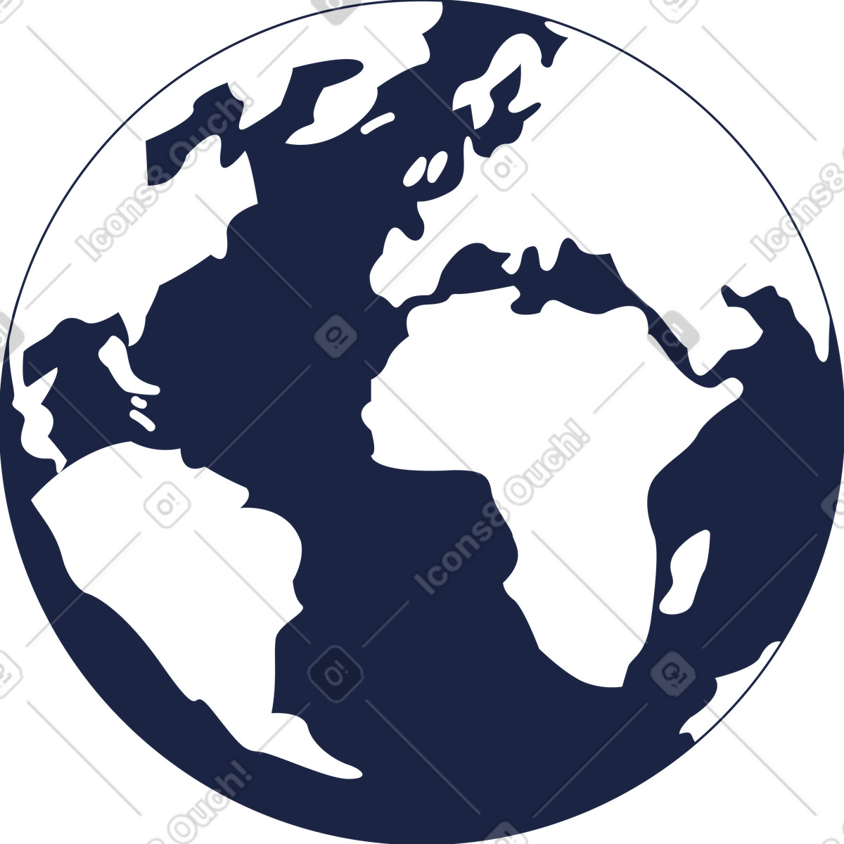 Erdplanet-Illustration im Urban Line-Stil als Download in PNG, SVG