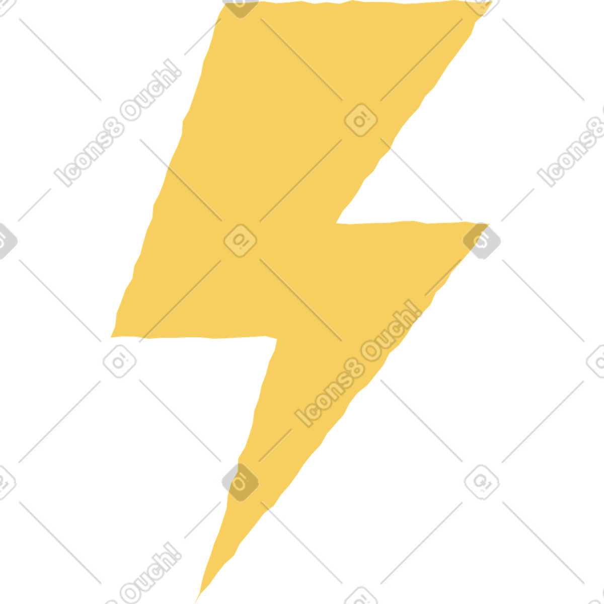 Yellow lightning illustration in Pablo style download in PNG, SVG