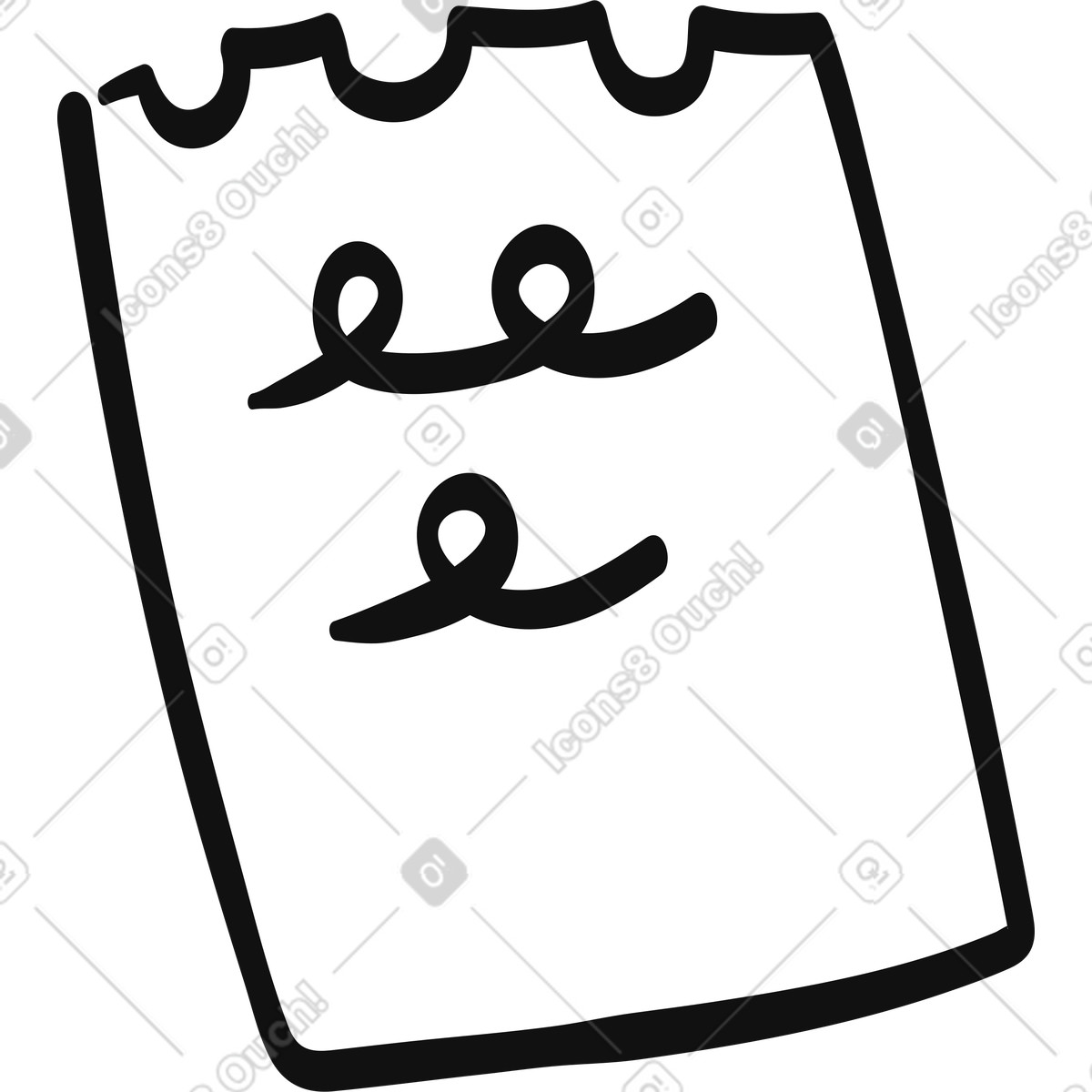 下载 Organic 风格的 Paper note sheet with simple handwritten scribble line drawing 插画，支持 PNG、SVG 格式