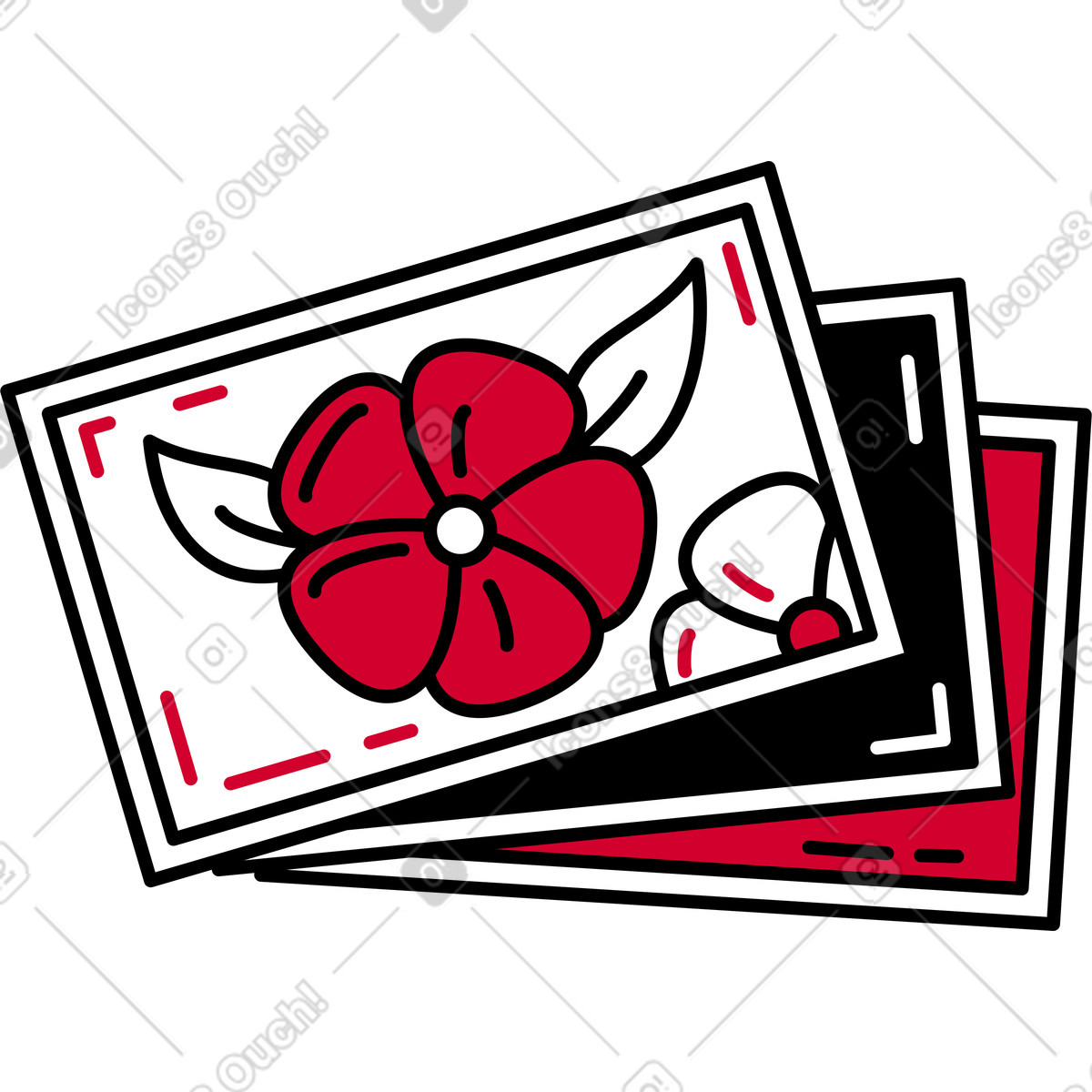 Pila di foto illustrazione in stile Ruby scarica in PNG, SVG