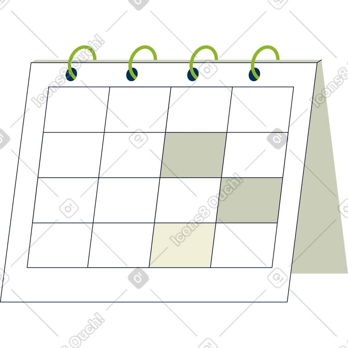Cubes 스타일의 달력 일러스트레이션 PNG, SVG 다운로드