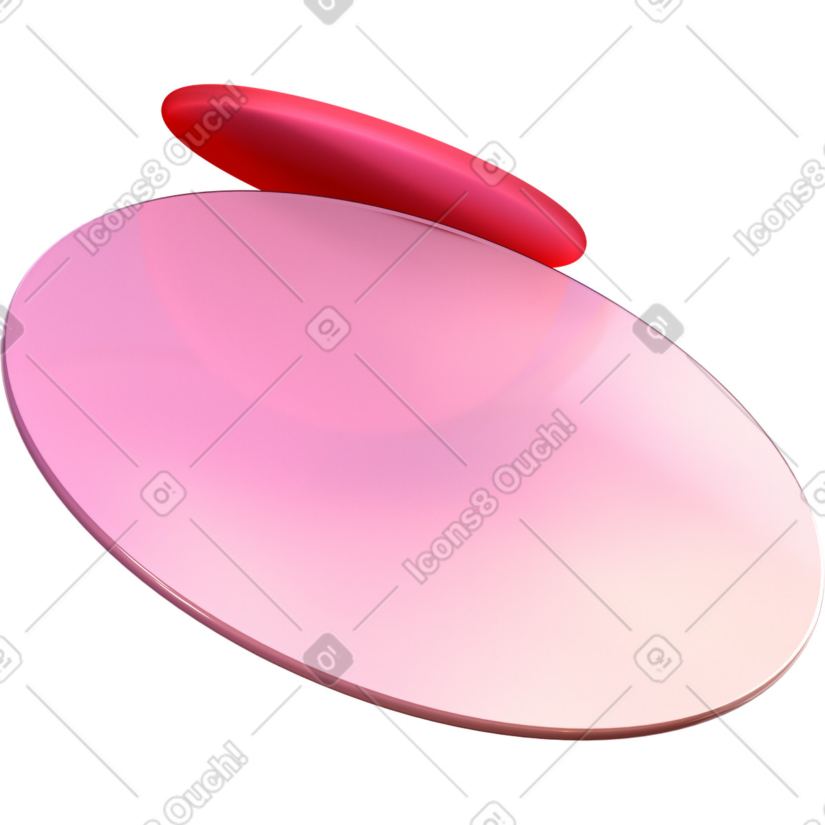 Illustration Duo de disques dans les tons roses le style 3D Glassy à télécharger aux formats PNG, SVG