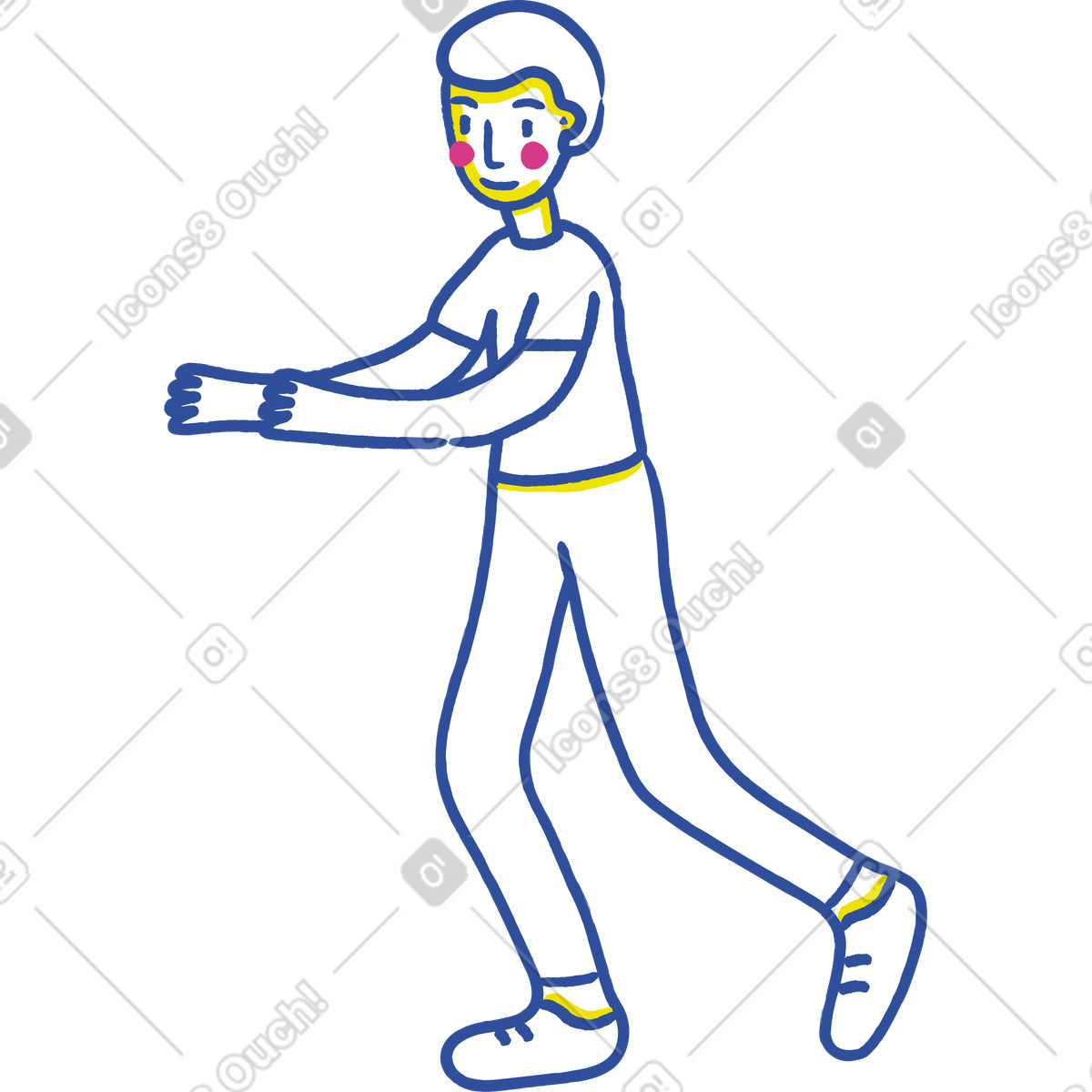 Running man illustration in Lime style download in PNG, SVG