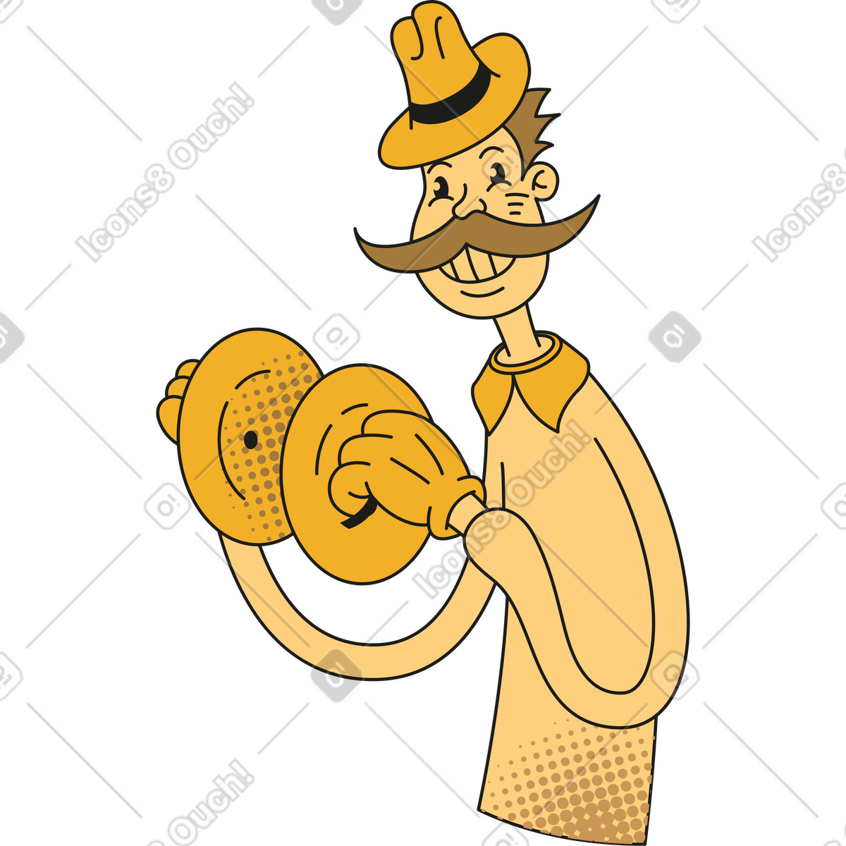 Uomo illustrazione in stile Rubber scarica in PNG, SVG