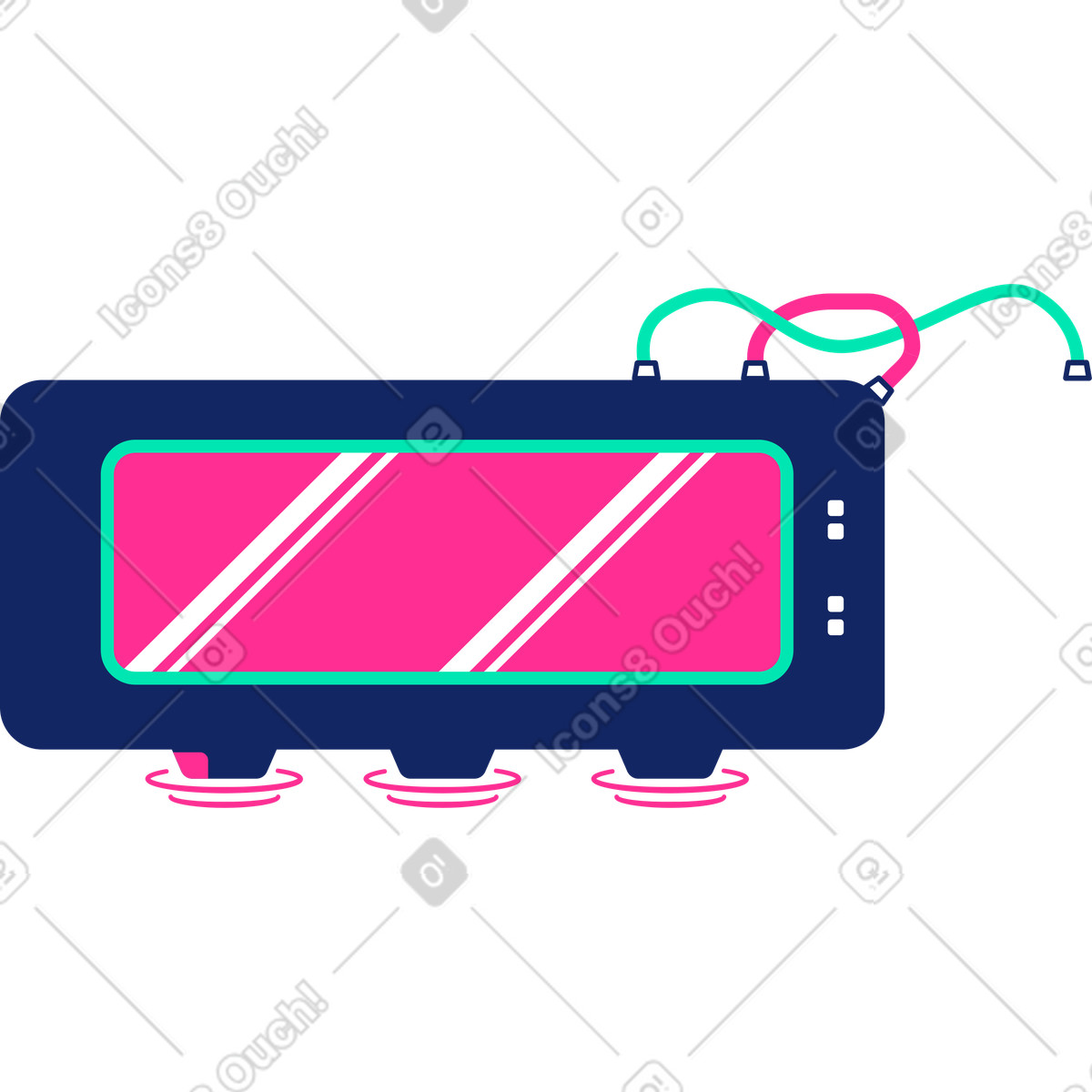 Train illustration in Cyborg style download in PNG, SVG