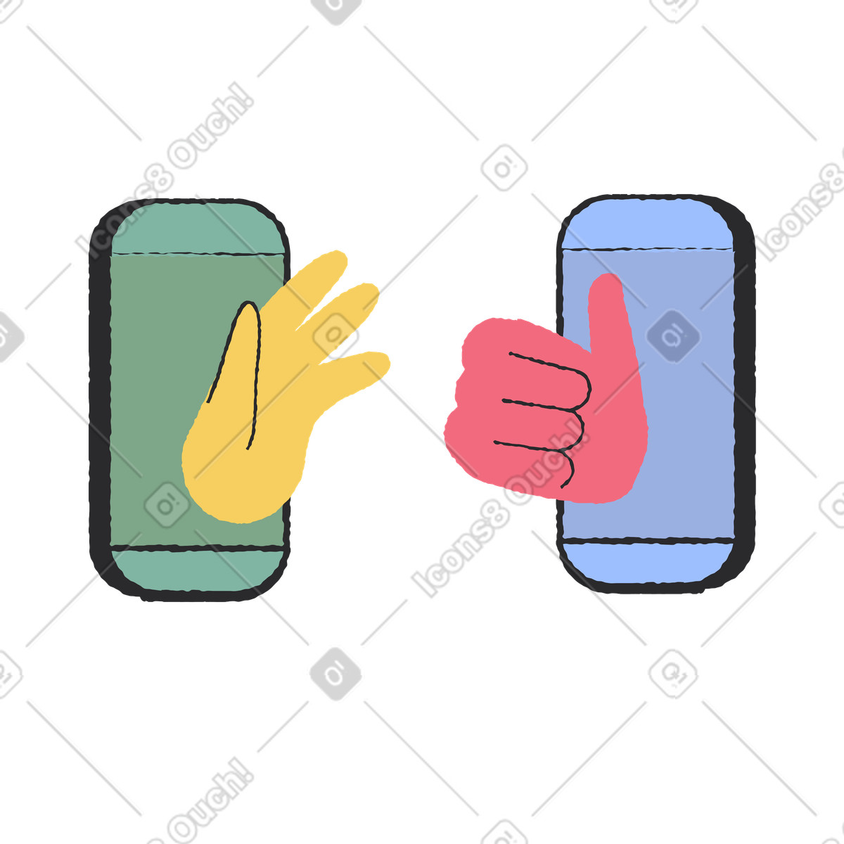 Pablo スタイルの 電話でのコミュニケーション のイラストをPNG、SVG形式でダウンロード