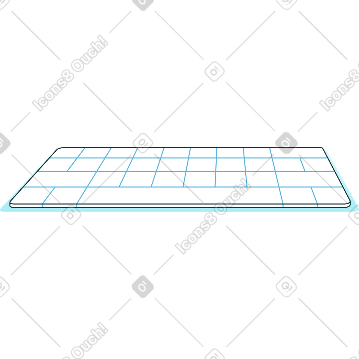 White and blue keyboard illustration in Florid style download in PNG, SVG