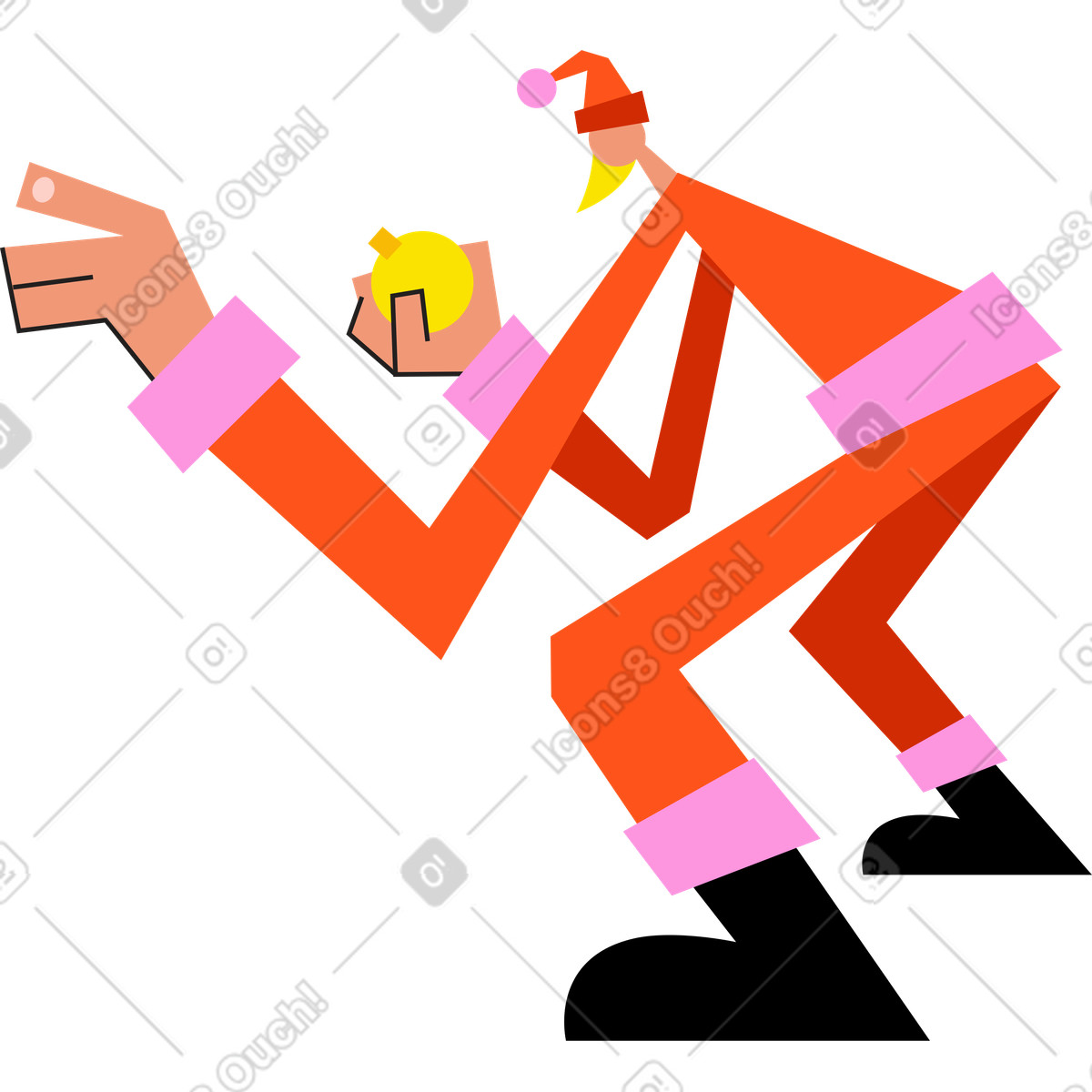 Ilustração de Homem papai noel em no estilo Warp para baixar em PNG, SVG