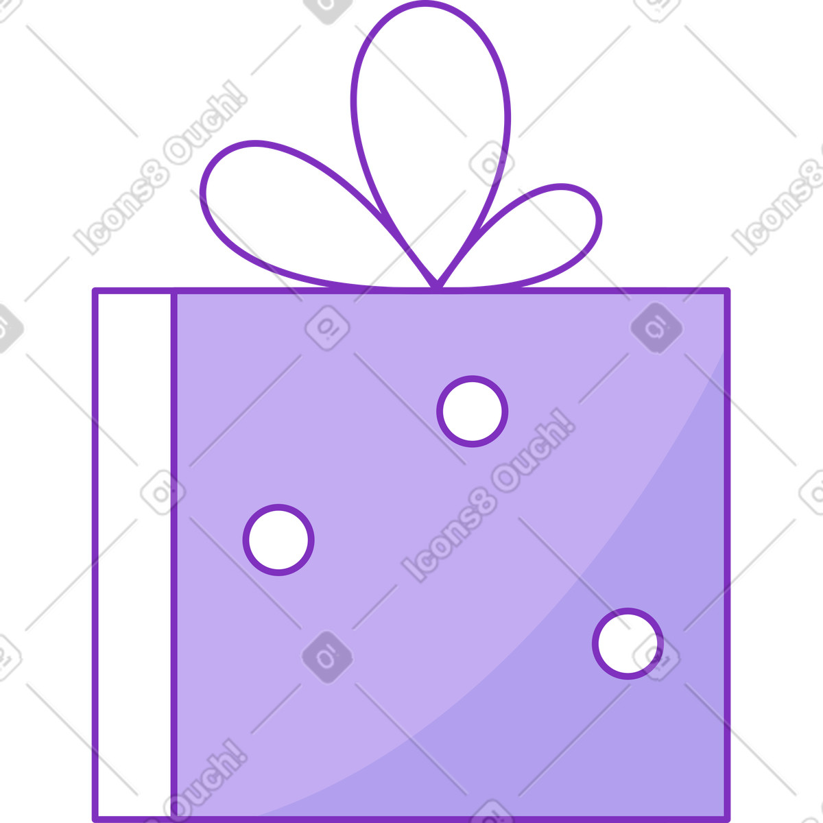 Scatola con fiocco viola illustrazione in stile Elastic scarica in PNG, SVG