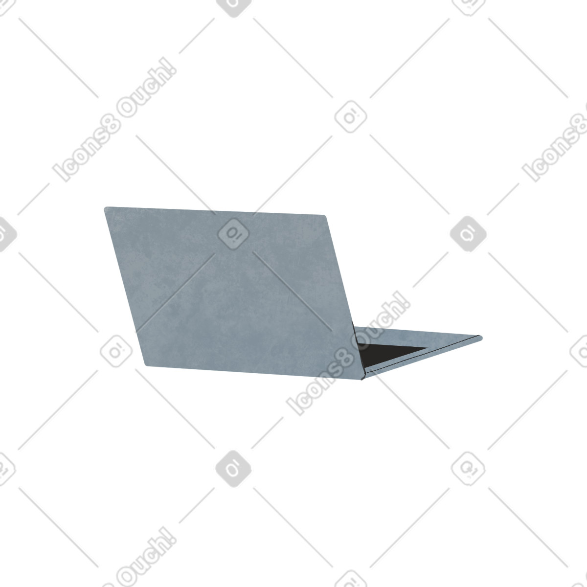 Gray laptop back view illustrazione in stile Lifestyle scarica in PNG, SVG