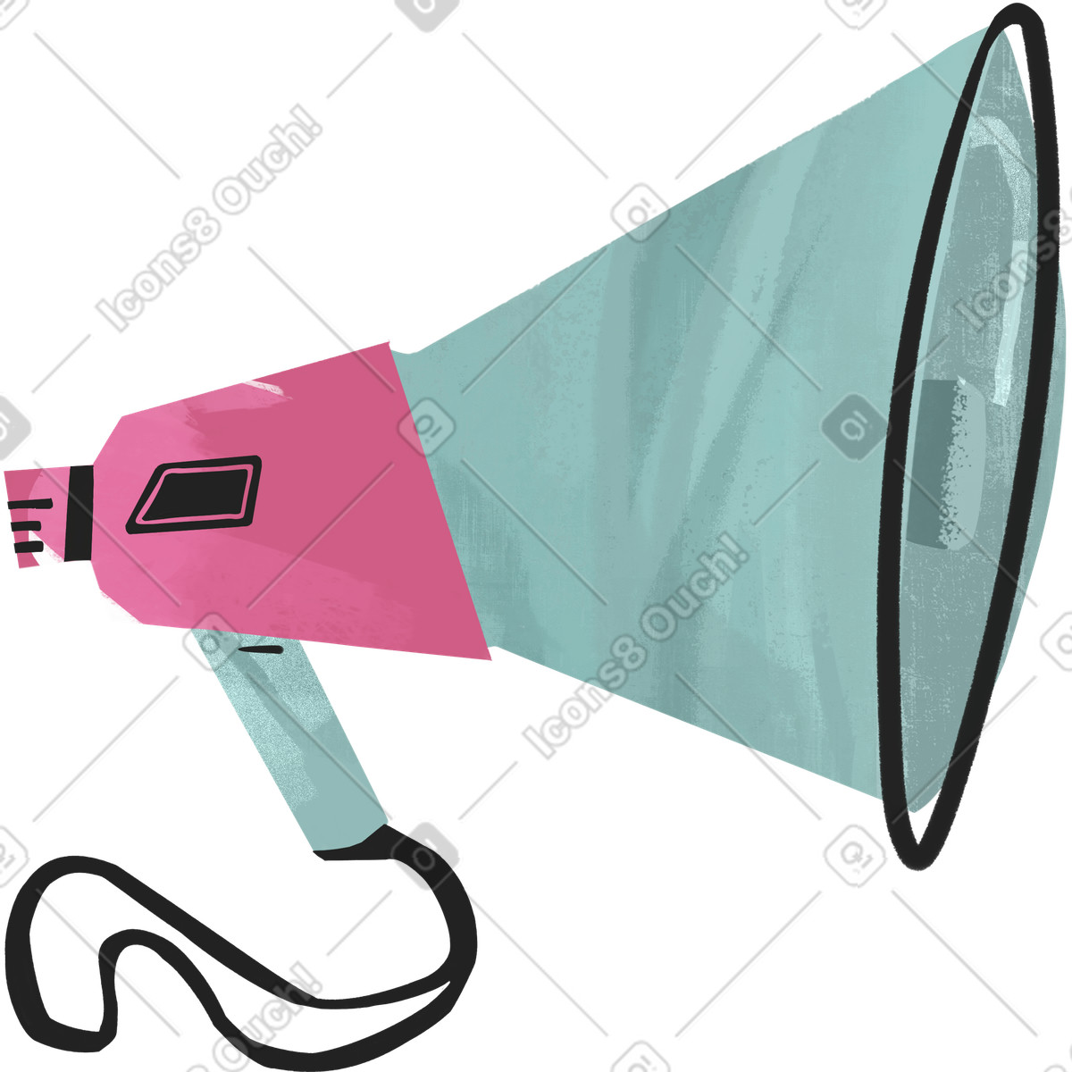 Megaphone illustration in Fabulous style download in PNG, SVG