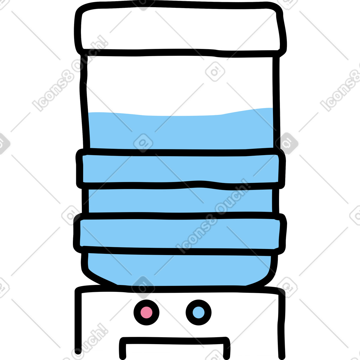 Illustration Refroidisseur d'eau dans le style Notes à télécharger aux formats PNG, SVG