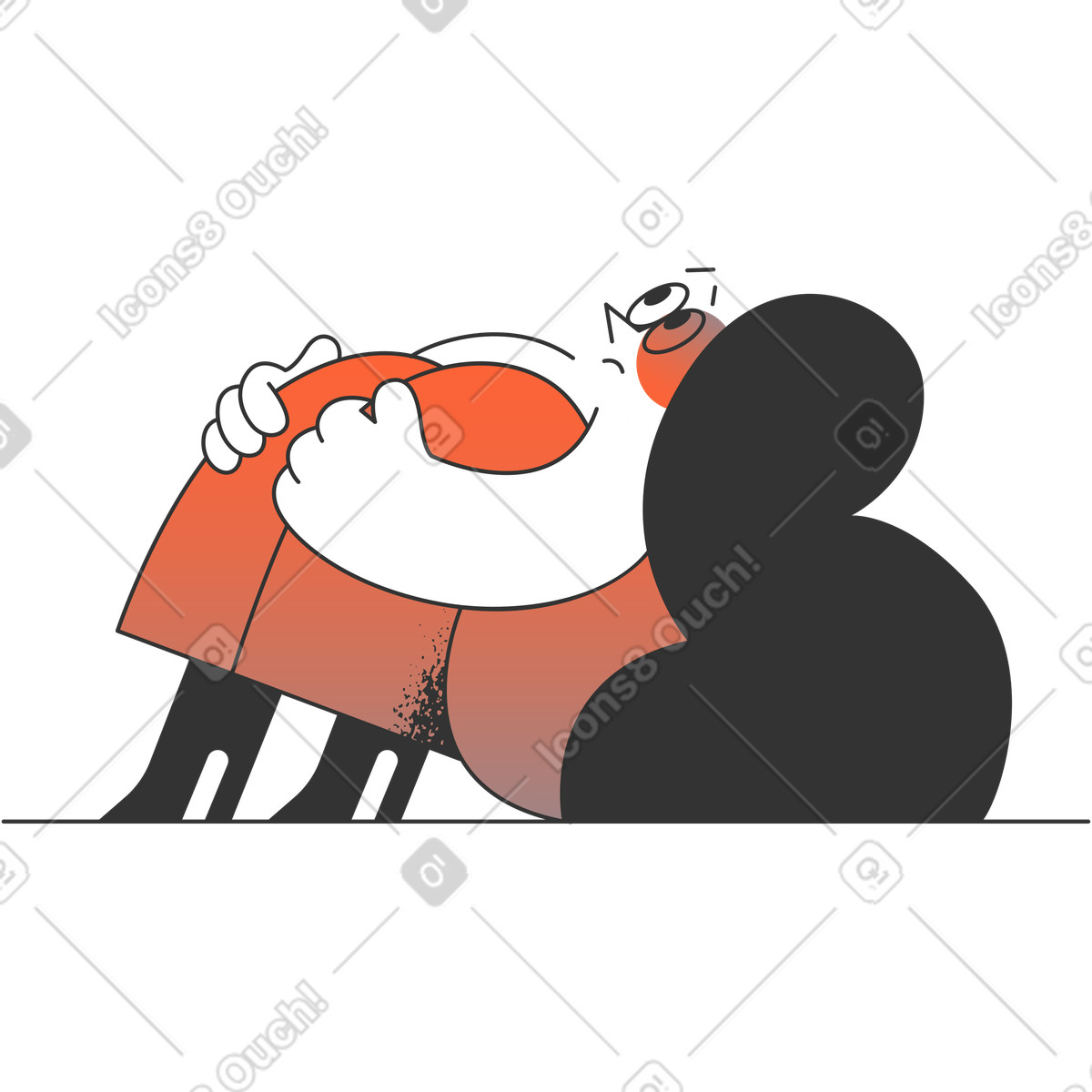 Ragazza illustrazione in stile Crayon scarica in PNG, SVG