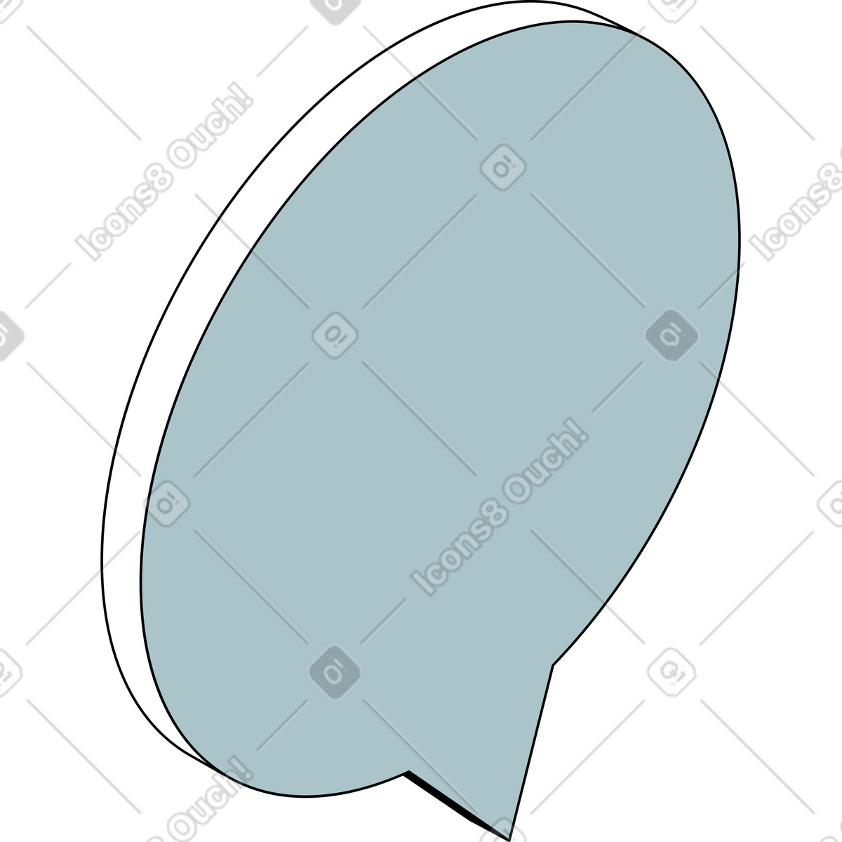 Round speech bubble illustration in Isometric style download in PNG, SVG