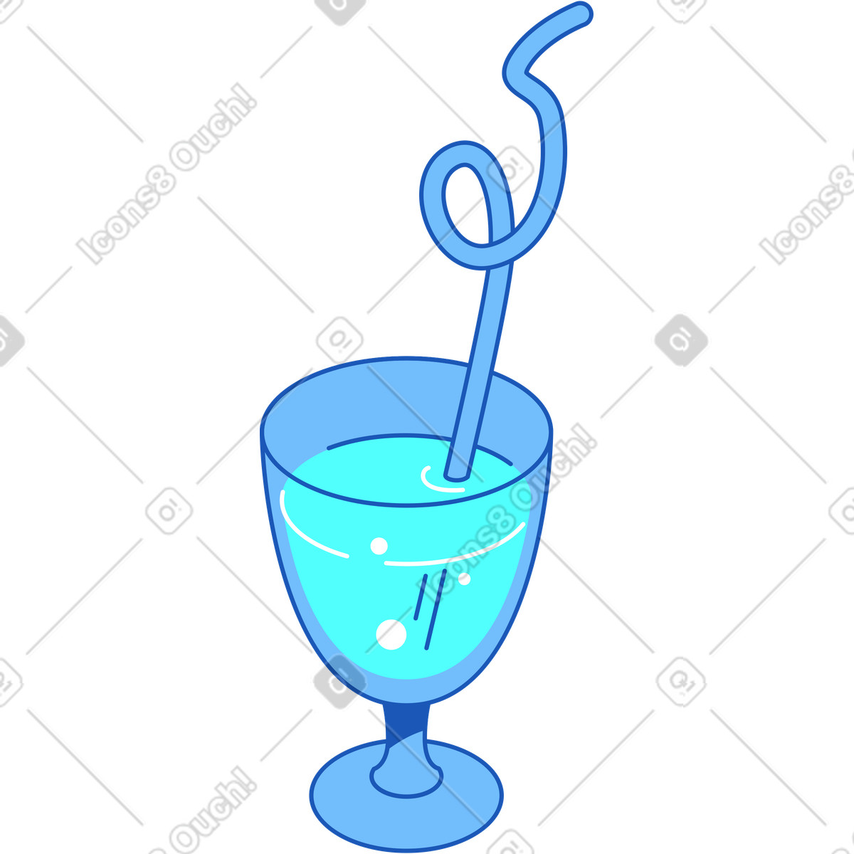 Ilustração de Copo com canudo em no estilo Storyline para baixar em PNG, SVG