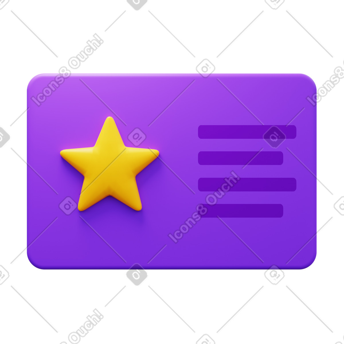 Illustration Membership card dans le style 3D Fluency à télécharger aux formats PNG, SVG