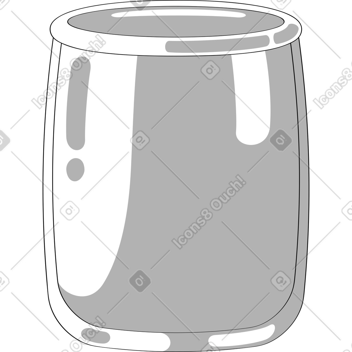 下载 Looney 风格的 玻璃杯 插画，支持 PNG、SVG 格式