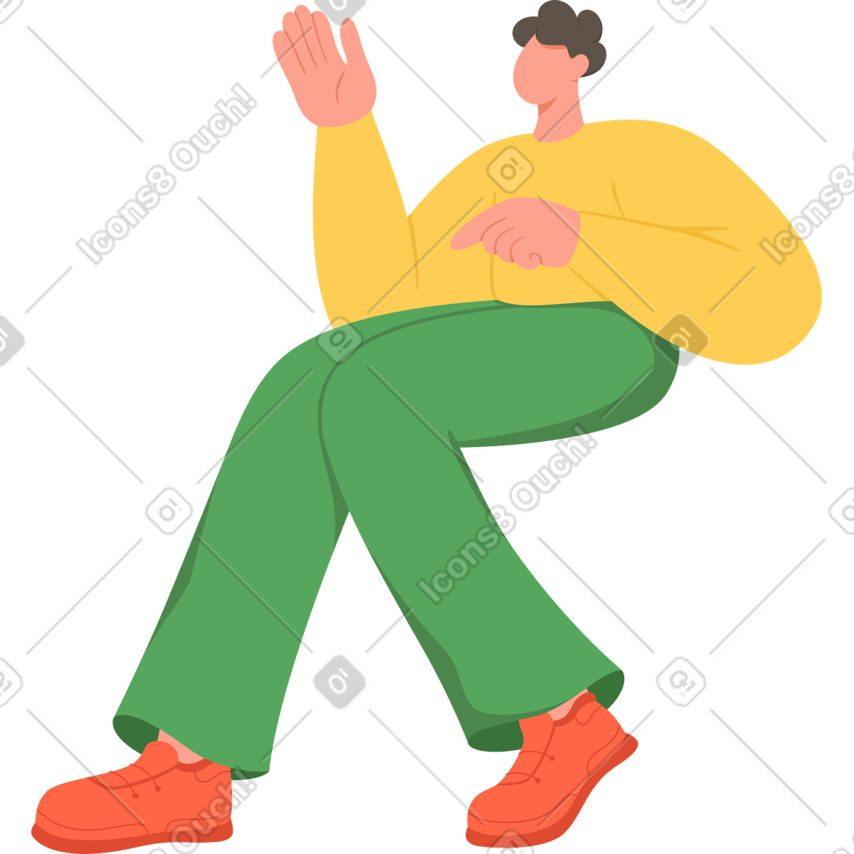 Ilustração de Homem sentado em no estilo Social para baixar em PNG, SVG