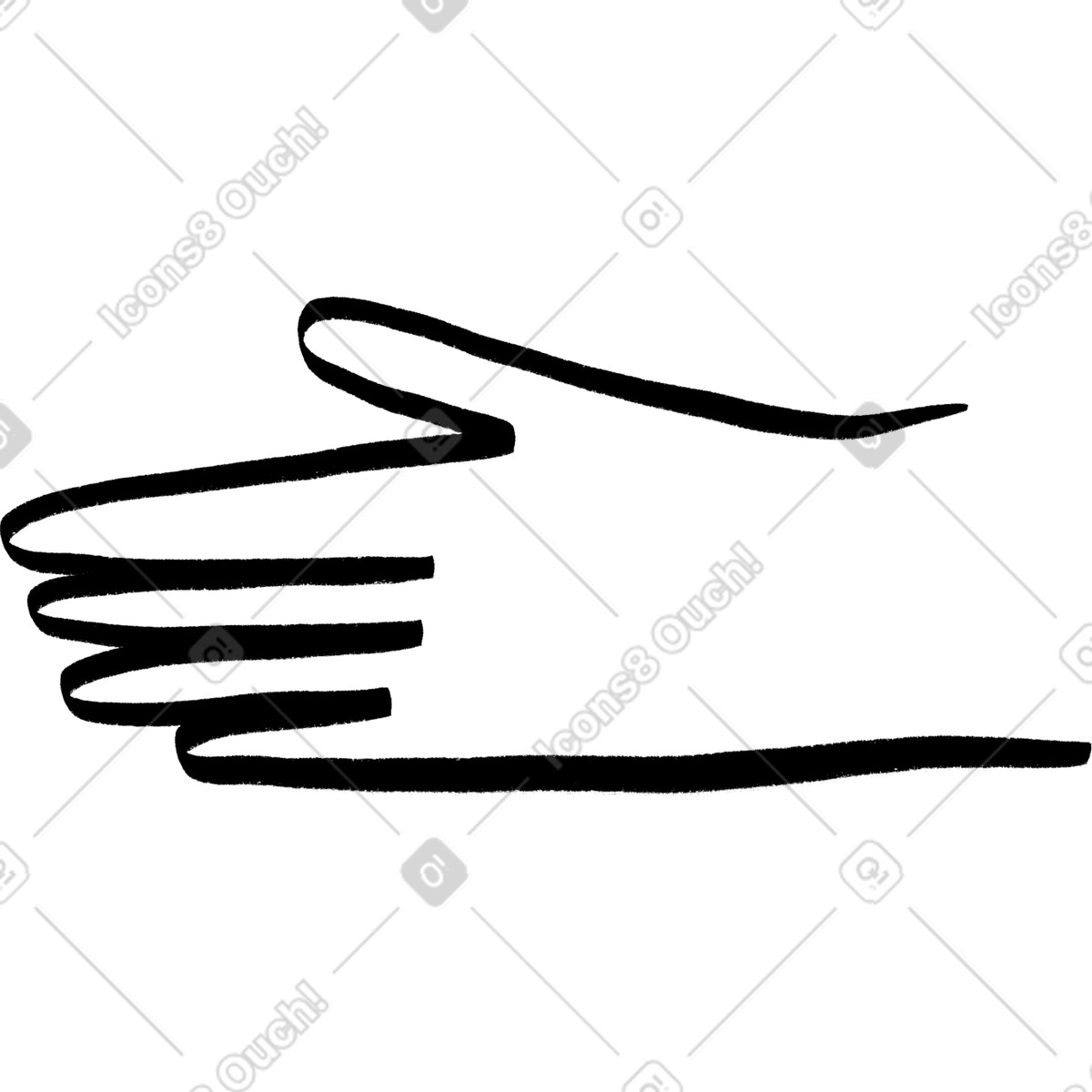 Ilustración animada Palma abierta en estilo Hand-drawn animation a descargar en GIF, Lottie (JSON), AE
