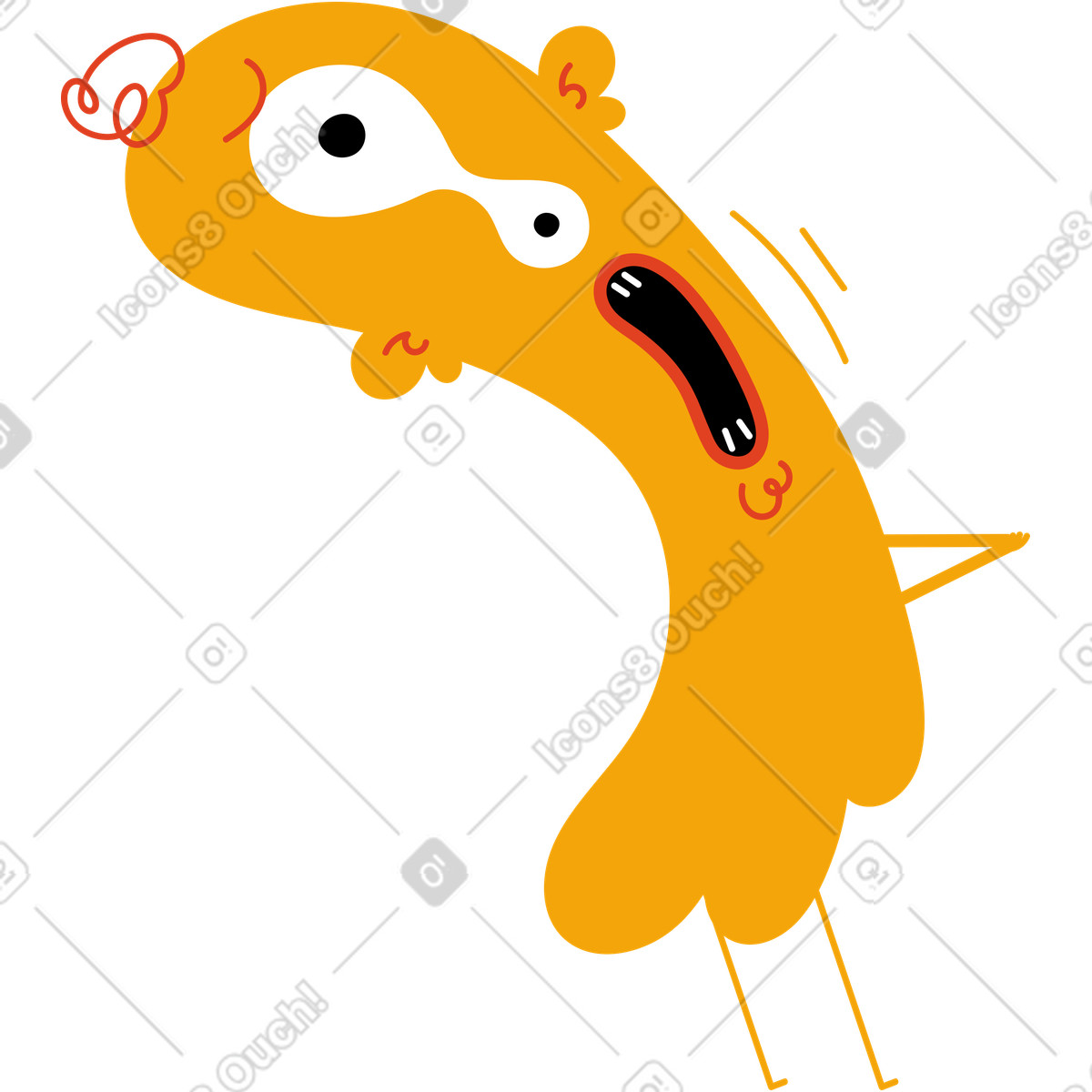 Ilustración El personaje amarillo está gritando en estilo Jelly a descargar en PNG y SVG