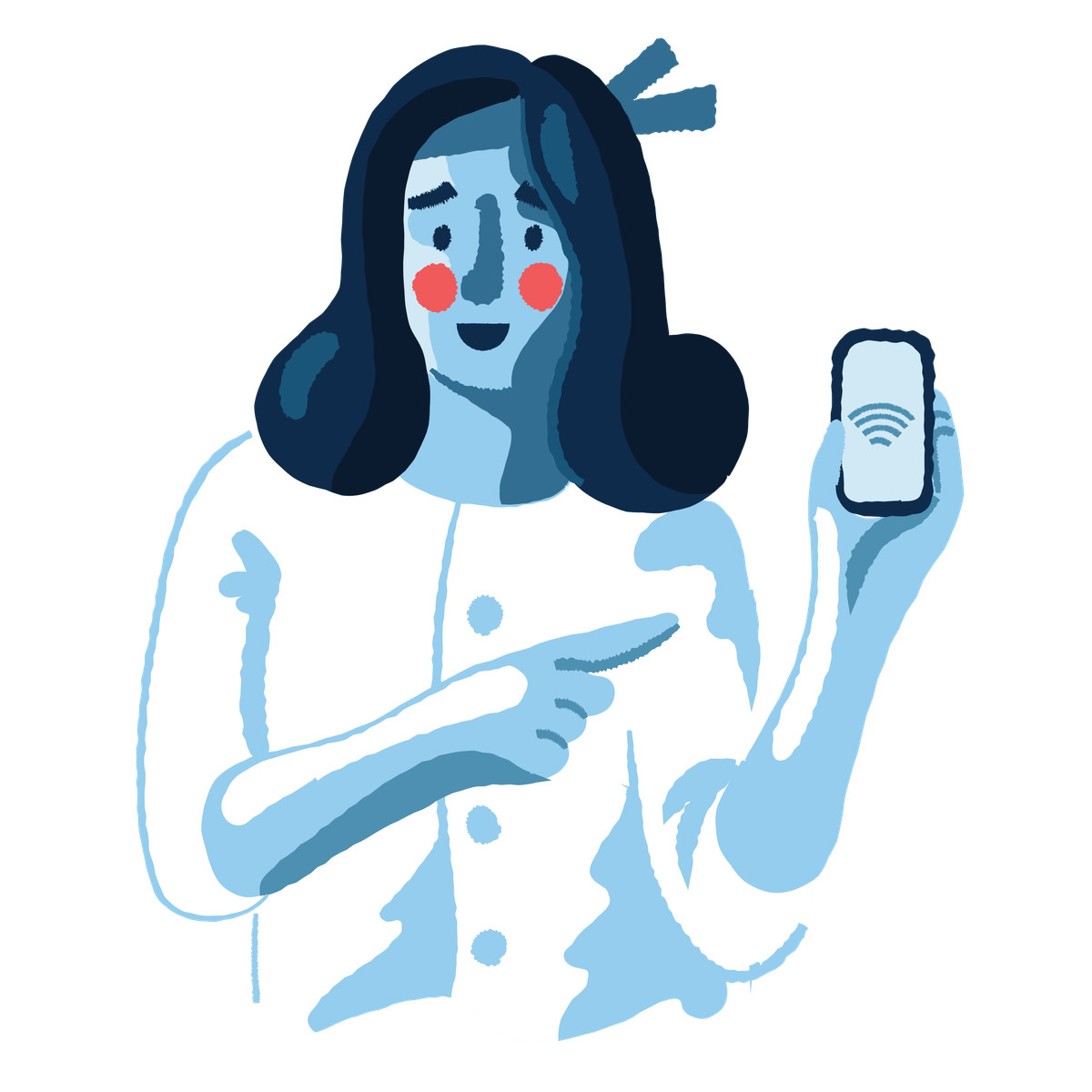 Cherry スタイルの Mobile wi-fi connection indicator on handheld device display のイラストをPNG、SVG形式でダウンロード