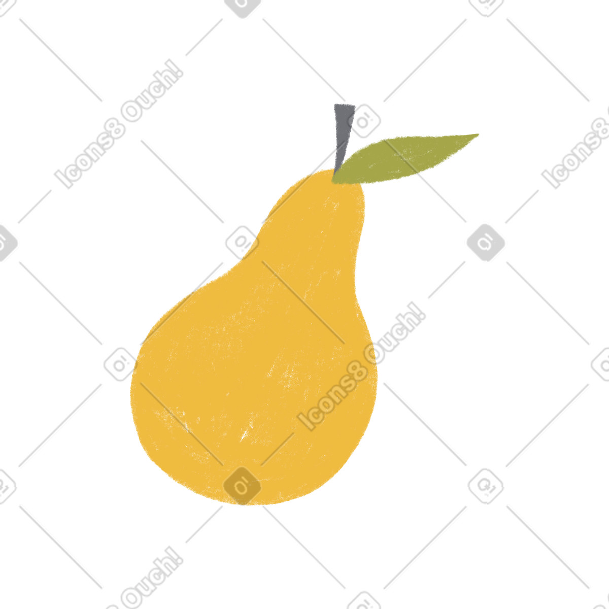 下载 Tutti 风格的 Yellow pear 插画，支持 PNG、SVG 格式