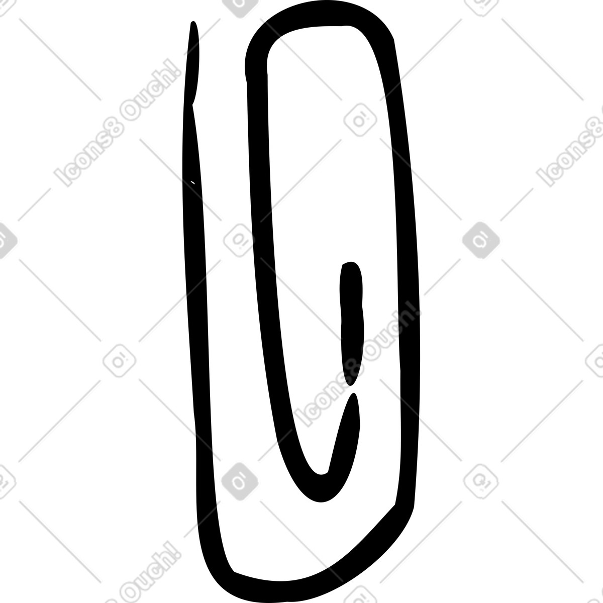 Paperclip illustration in Marks style download in PNG, SVG