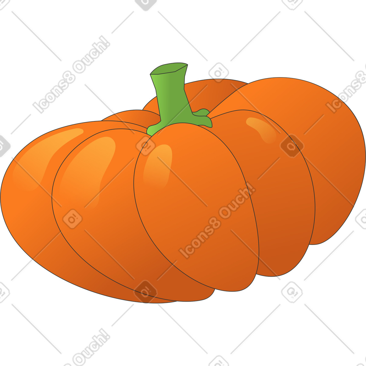 Pumpkin illustration in Kit style download in PNG, SVG