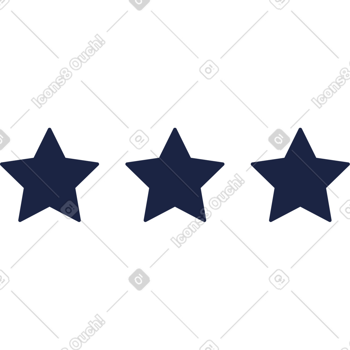 Drei sterne bewertung-Illustration im Urban Line-Stil als Download in PNG, SVG