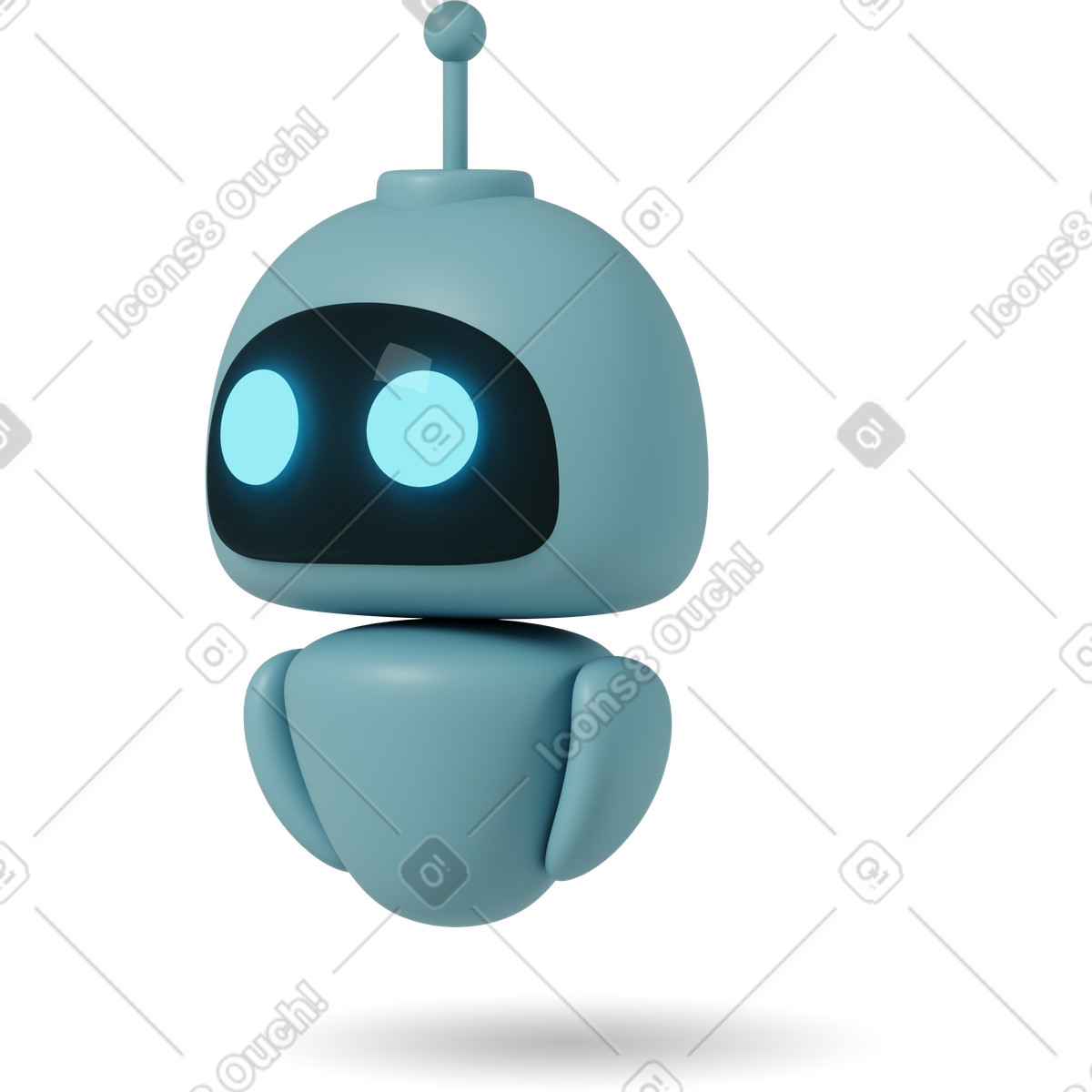 Ilustración Gpt robot turning left en estilo 3D Casual life a descargar en PNG y SVG