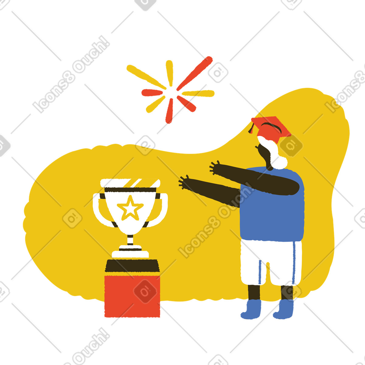 下载 Bermuda 风格的 最好的学生 插画，支持 PNG、SVG 格式
