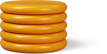 A stack of orange coins - 3D Buddy style illustration