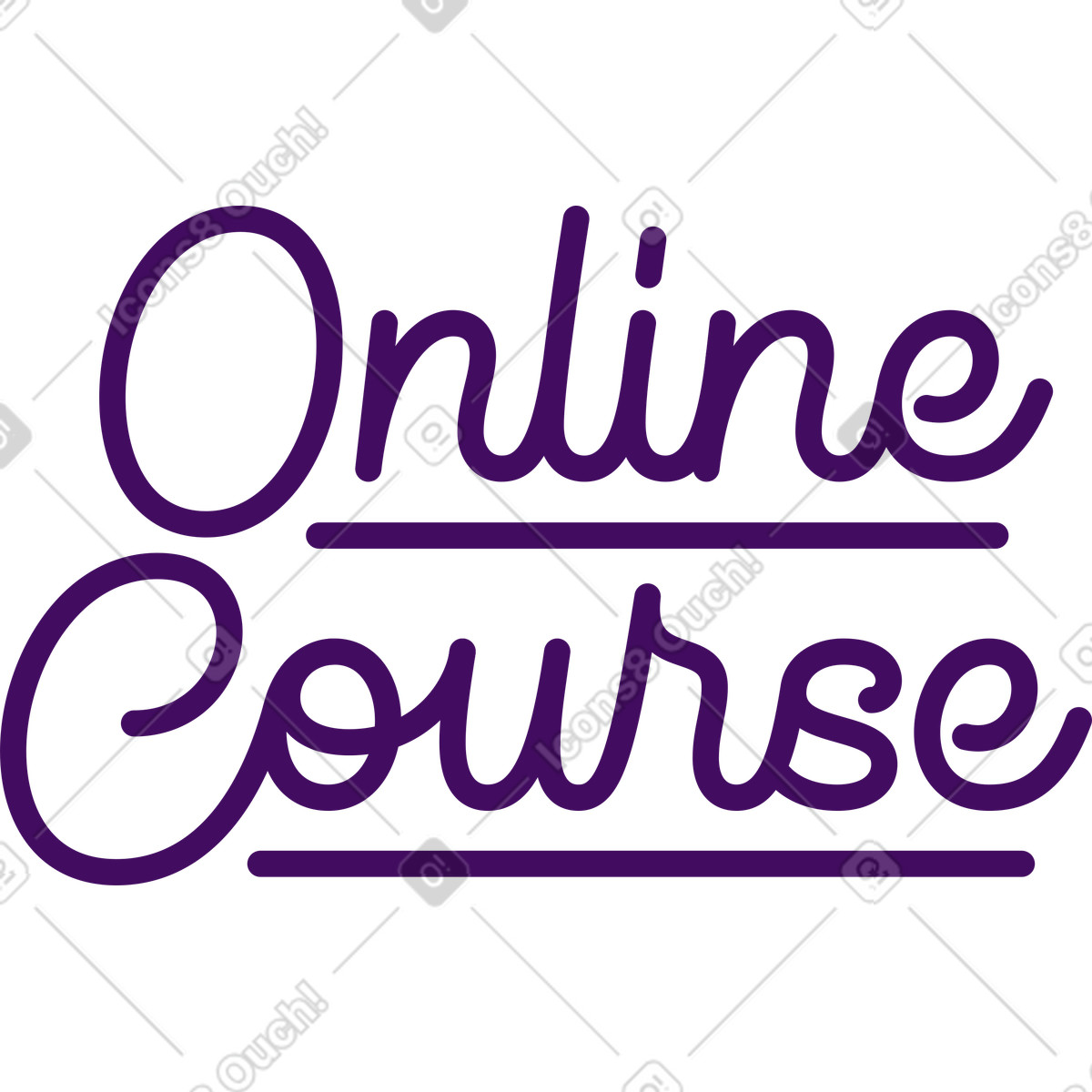 Lettering online course text illustration in Simplistic style download in PNG, SVG