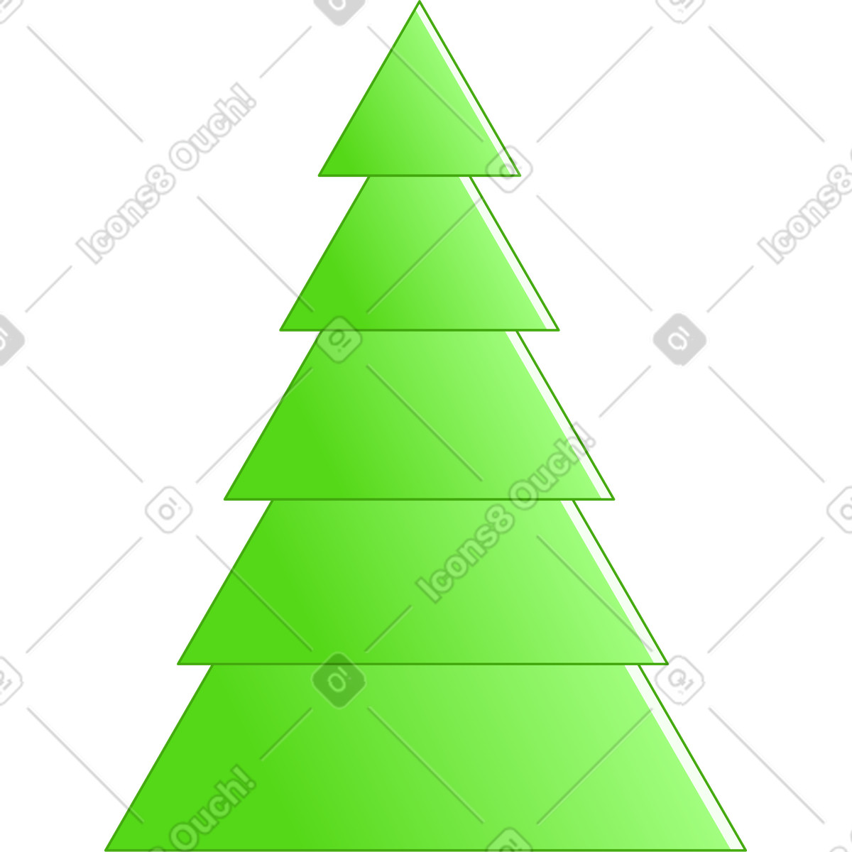 Tree illustration in Rainbow style download in PNG, SVG